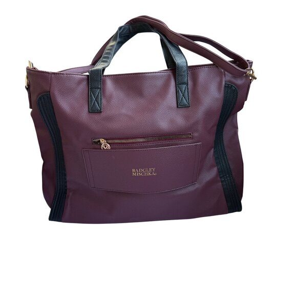 Badgley Mischka Rose Vegan Leather Tote Weekender Bag - Picture 1 of 6
